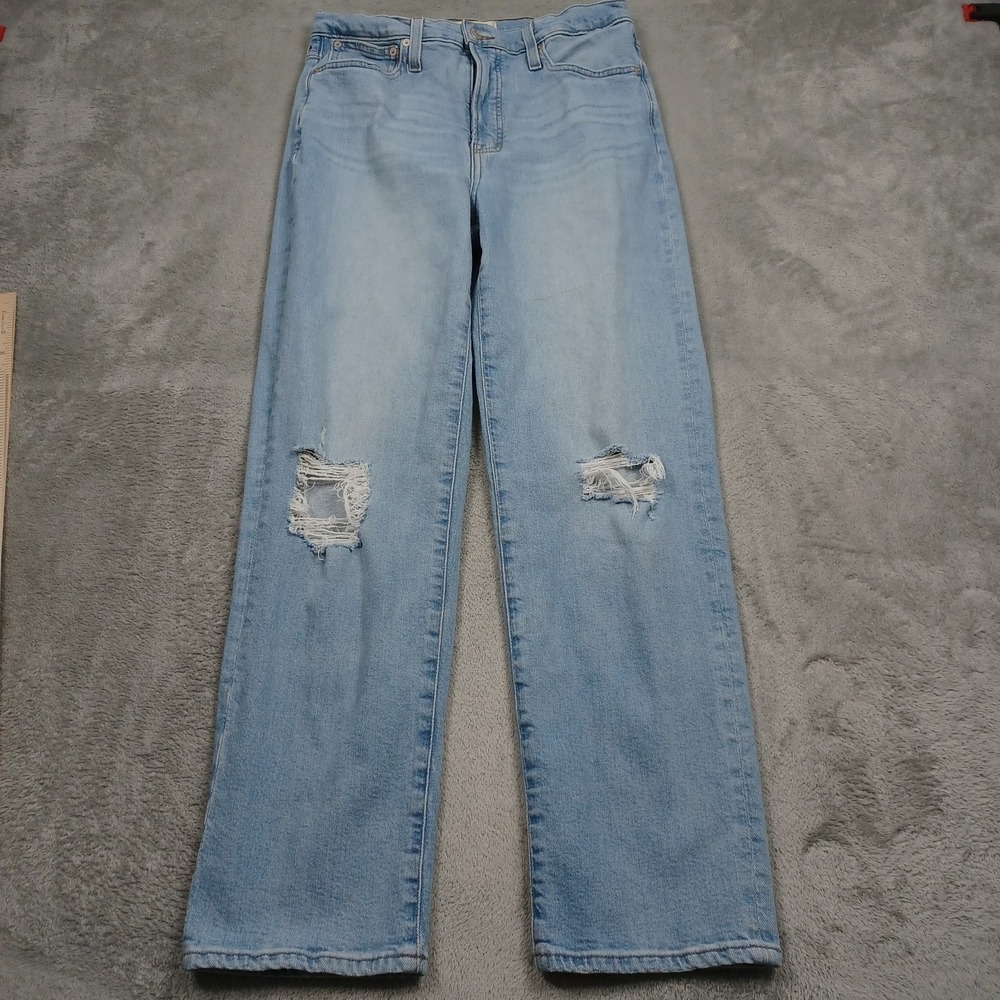 Madewell Jeans Womens 29 Blue Straight‎ Pockets Preppy Modern Distressed